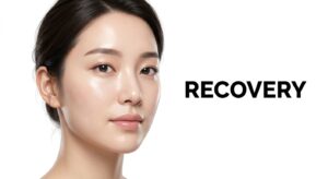 시술 후 회복된 맑은 피부의 동양인 여성 모델
